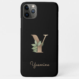 Elegant Botanische monogram Gold Letter Y iPhone 11 Pro Max Hoesje