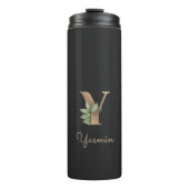Elegant Botanische monogram Gold Letter Y Thermosbeker (Voorkant)
