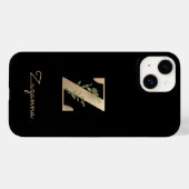 Elegant Botanische monogram Gold Letter Z Case-Mate iPhone Case (Achterkant (horizontaal))