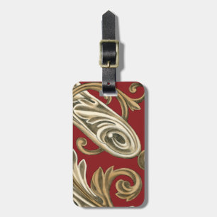 Elegant botanische motif met tangebloed bagagelabel