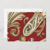 Elegant botanische motif met tangebloed briefkaart (Voorkant / Achterkant)