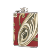 Elegant botanische motif met tangebloed heupfles (Links)