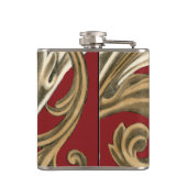 Elegant botanische motif met tangebloed heupfles (Achterkant)