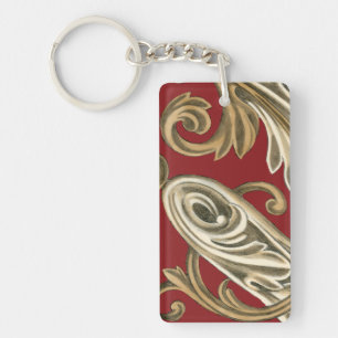 Elegant botanische motif met tangebloed sleutelhanger