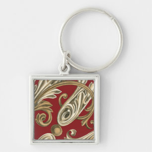 Elegant botanische motif met tangebloed sleutelhanger