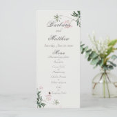 Elegant Botanische Roze Blossom met Butterfly Menu (Staand voorkant)
