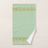 Élégant Bouddha doré moderne sur fond vert laurier (Serviette à main)