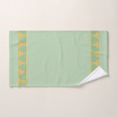 Élégant Bouddha doré moderne sur fond vert laurier (Serviette à main)