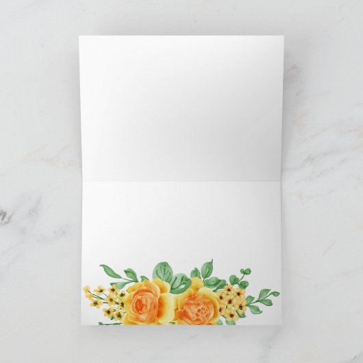 Elégant Bouquet de Rose Jaune Fleurs Mariage Merci (Intérieur)