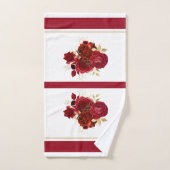 Élégant Bouquet d'or de rose rouge (Serviette à main)