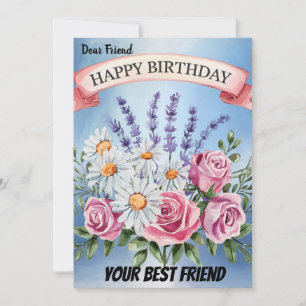 Elégant Bouquet Floral Invitation Anniversaire