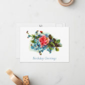 Elégant Bouquet Floral Victorien Carte Postale Ann (Devant/Arrière en situation)