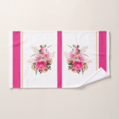 Elégant bouquet rose rose floral or (Serviette à main)