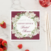 Elegant Bourgogne Bloemen Goud Vrijgezellenfeest W Servet (Insitu)