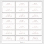 Elegant Bourgogne Classic Script Gastadres Sticker (Vel)