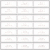 Elegant Bourgogne Classic Script Gastadres Sticker (Voorkant)