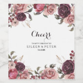 Élégant Bourgogne été Floral Mariage Étiquettes de (Étiquettes simples)