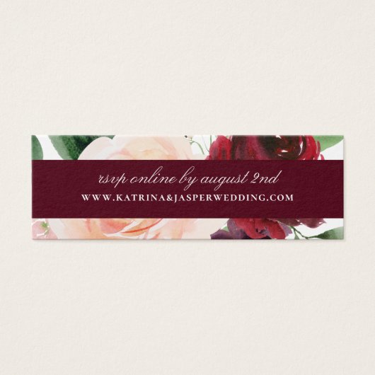 Elegant Bourgogne Floral Mariage Website RSVP (Devant)