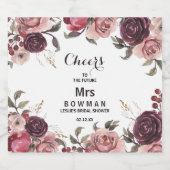 Elegant Bourgondië Bruiloft Sparkling Wijn Label Sparkling Wijnetiket (Enkel label)