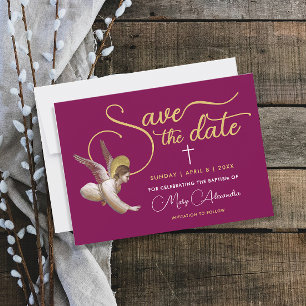 Elegant Bourgondië Goud God Zegen Religieus Schrif Save The Date