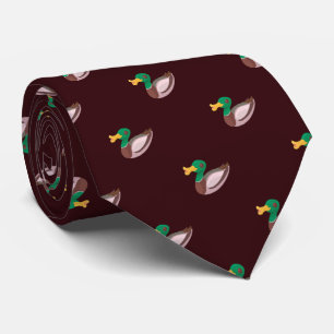 Elegant Bourgondisch Wild Duck Patroon Stropdas