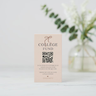 Elegant Bow Afstuderen College Fund QR-code Visitekaartje