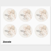 Elegant Bow Bridal Shower Ronde Sticker (Vel)