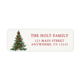 Elegant Bow Christmas Tree Address Label