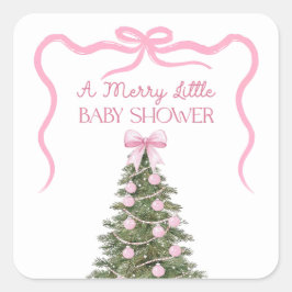 Elegant Bow Christmas Tree Party Sticker