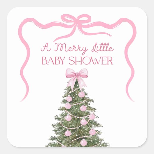 Elegant Bow Christmas Tree Party Sticker (Voorkant)