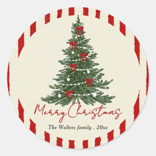 Elegant Bow Christmas Tree Party Sticker (Voorkant)