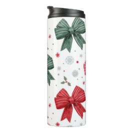 Elegant Bow Christmas Tumbler for Her Thermosbeker