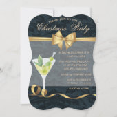 Elegant Bow Cocktail-kerstfeest Kaart (Voorkant)