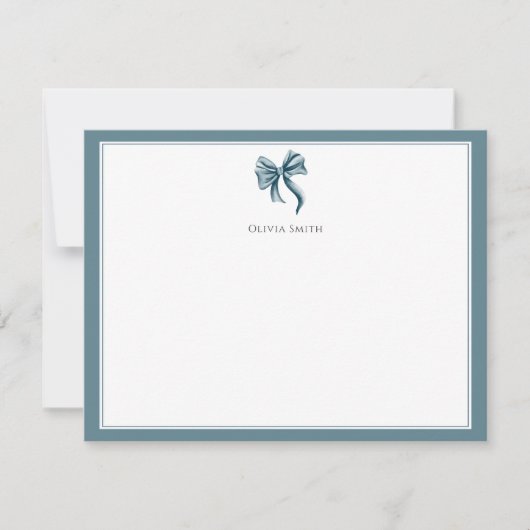 Elegant Bow Coquette Personalized Notitiekaartje (Voorkant)