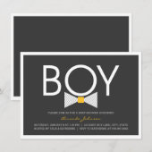 Elegant Bow Cravate garçon bébé douche Invitations (Devant / Derrière)