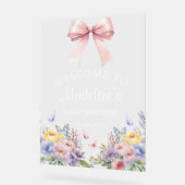 Elégant Bow Floral Baby shower fille Affiche de bi (Angle)