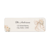 Elegant Bow Floral Return Address Label (Voorkant)