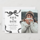 Elegant Bow Graduation Save the Date Announcement (Devant)