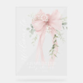 Elegant Bow Neutral Baby Shower Welcome (Recto)