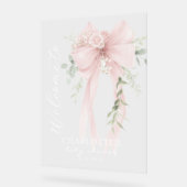 Elegant Bow Neutral Baby Shower Welcome (Angle)