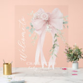 Elegant Bow Neutral Baby Shower Welcome (Mariage)