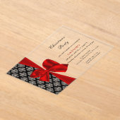 Elégant Bow rouge Noël Fête de Noël Invitation (Poser)
