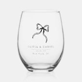 Elégant Bow Wedding faveur Verre (Recto)