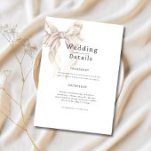 Elegant Bow Wedding Invite, Classic Minimal Modern Kaart