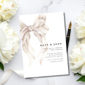 Elegant Bow Wedding Invite, Classic Minimal Modern Kaart