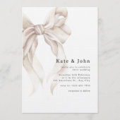 Elegant Bow Wedding Invite, Classic Minimal Modern Kaart (Voorkant)