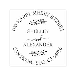 Elegant Branch Two Names Return Address Self-inkin Zelfinktende Stempel