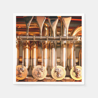Elegant Brass Instrument Music Paper Napkin Servet