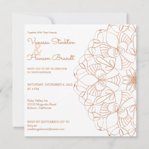 Elegant Brass Mandala Wedding Uitnodiging