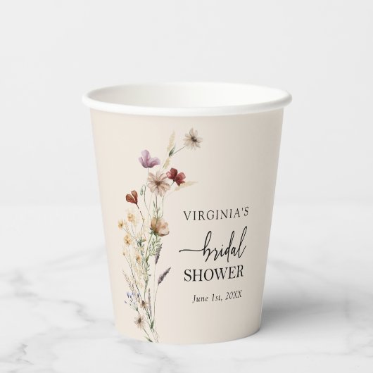 Elegant Bridal Brunch Cup Papieren Bekers (Achterkant)